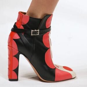 Valentino Garavani Runway Polka Dot Leather Ankle Boots